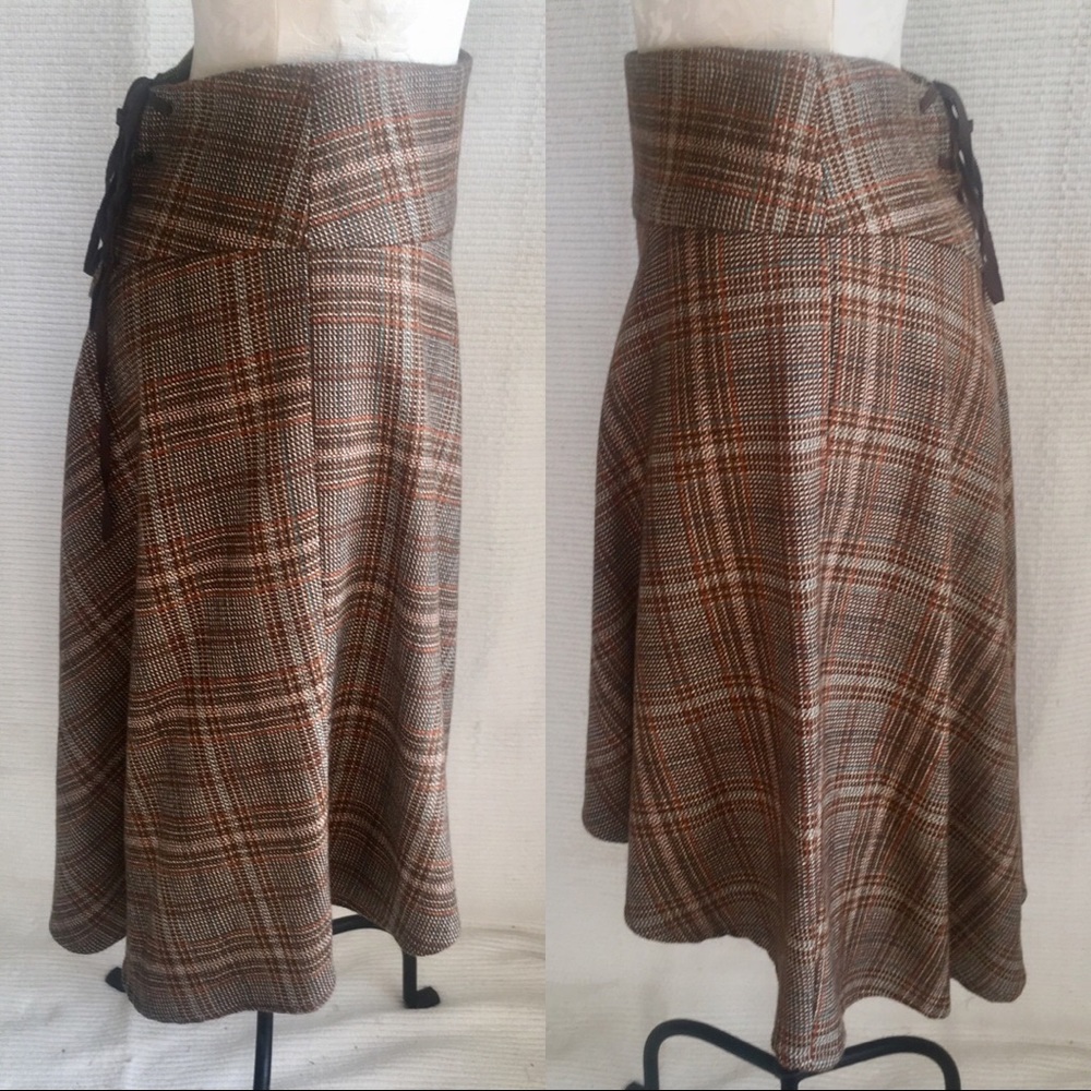 HVOFFRS! Ulla Johnson Corset Back 70s Plaid Skirt - Picture 4 of 8